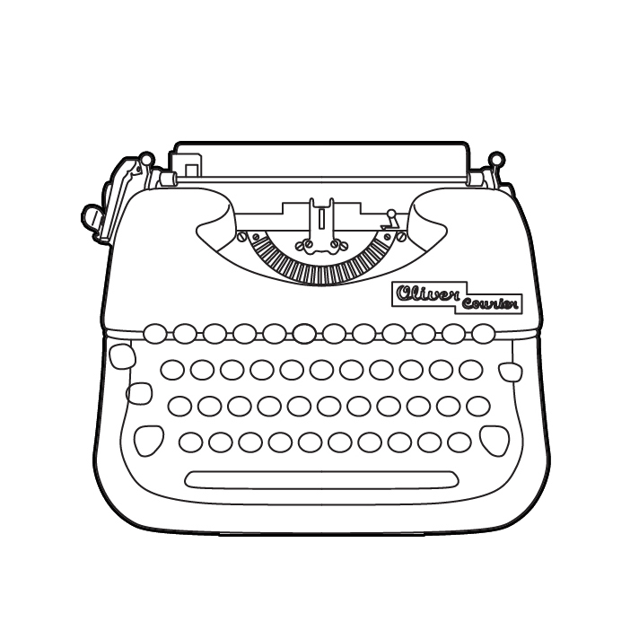 Vector Drawing Of A Typewriter That Has A Laughing Face And Paper Outline  Sketch Typewriter Drawing Typewriter Outline Typewriter Sketch PNG and  Vector with Transparent Background for Free Download